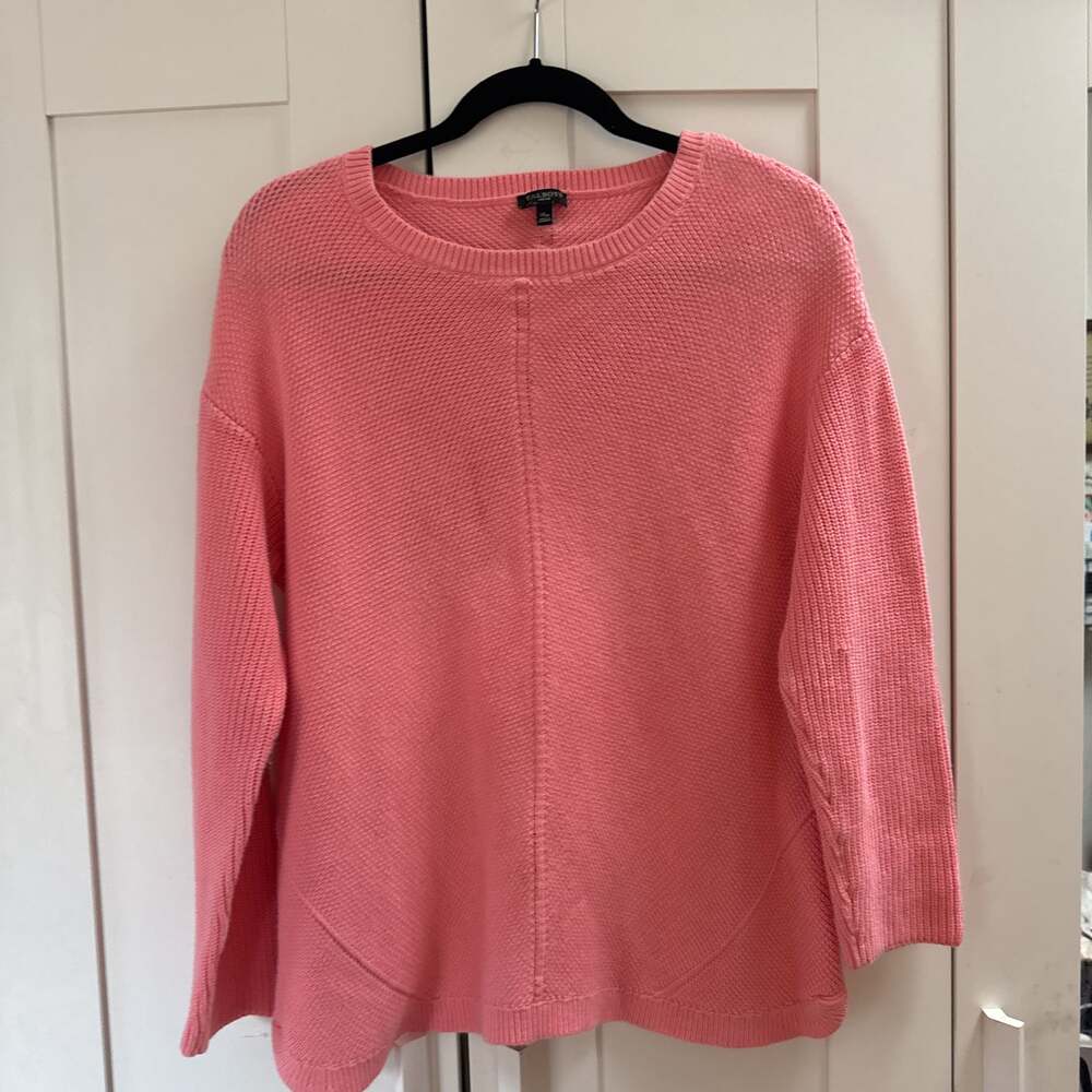 Talbots Shaker Knit Sweater in Pink Pima Cotton